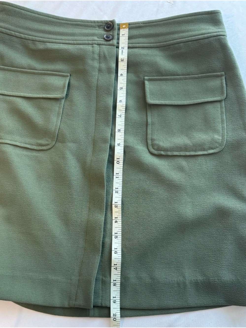 Banana Republic Olive Green Button-Front A-Line Skirt Women’s Size 8 Fully Lined - Picture 6 of 6